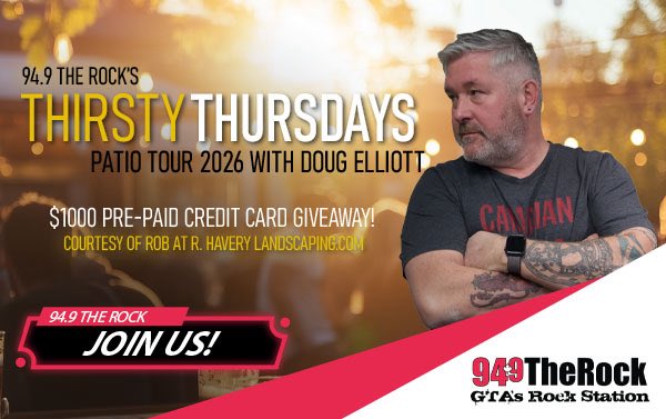 949TheRock's tweet photo. Thursdays just got a whole lot thirstier!🍻It’s the return of 94.9 The Rock’s Thursday Thursdays Patio Tour!☀️

Catch up with The Rock’s Afternoon Delight, Doug Elliott at a local patio every Thursday this summer between 3-6pm.

ℹ️ https://t.co/Rk2j6YGWDR https://t.co/6YOkx7przi