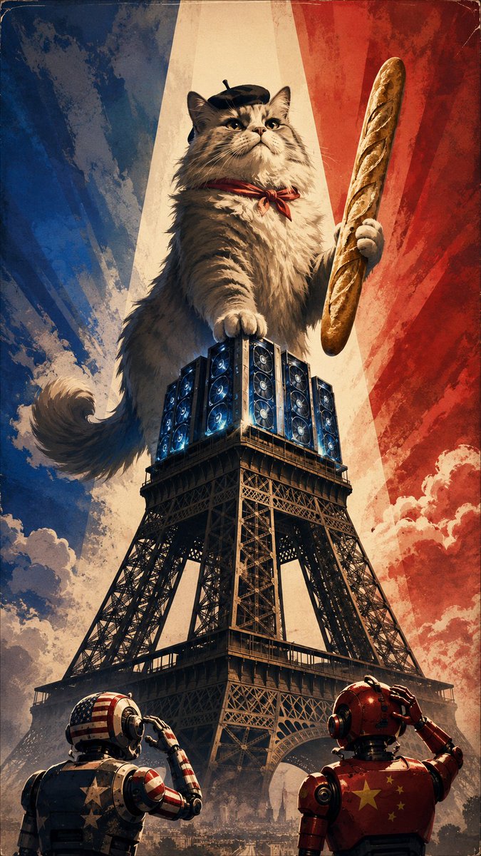 cbbsherpa's tweet photo. Le chat géant sur la tour Eiffel #lechat https://t.co/3cnX4ta8ZD