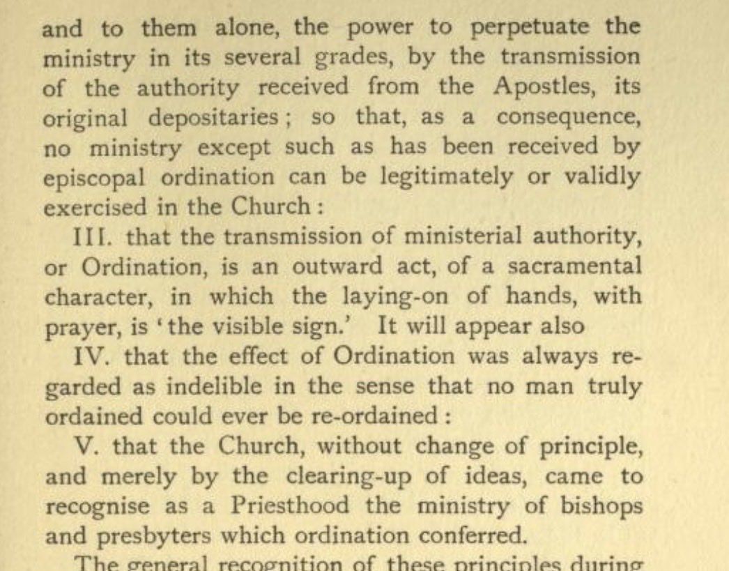 DRC0RN's tweet photo. @mugjudge @AngAesthetics Bp Gore on the question:

(It is also fully discussed by F Cirlot, Apostolic Succession, 97-218) https://t.co/pGIzisRXrL