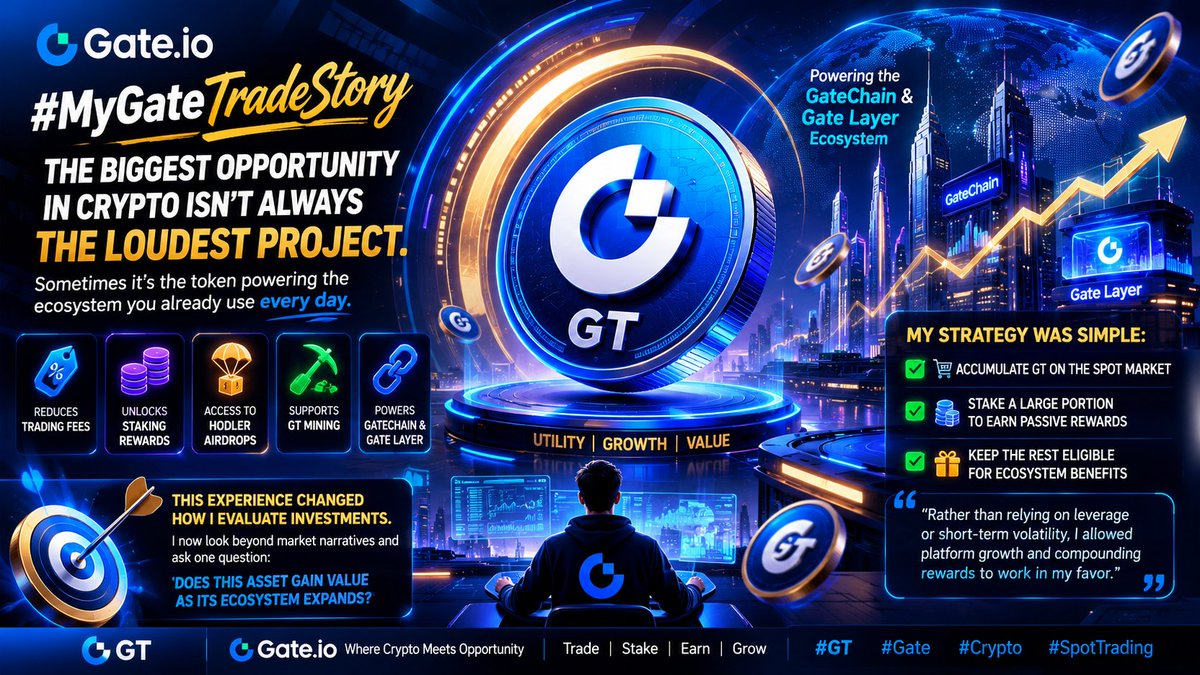 PAirdrop84980's tweet photo. #MyGateTradeStory 
The biggest opportunity in crypto isn't always the loudest project. Sometimes it's the token powering the ecosystem you already use every day.
Instead of chasing speculative hype, I focused on GT because its value comes 
@Gate__Square 
#MyGateTradingMoment https://t.co/TSoG9dReuK