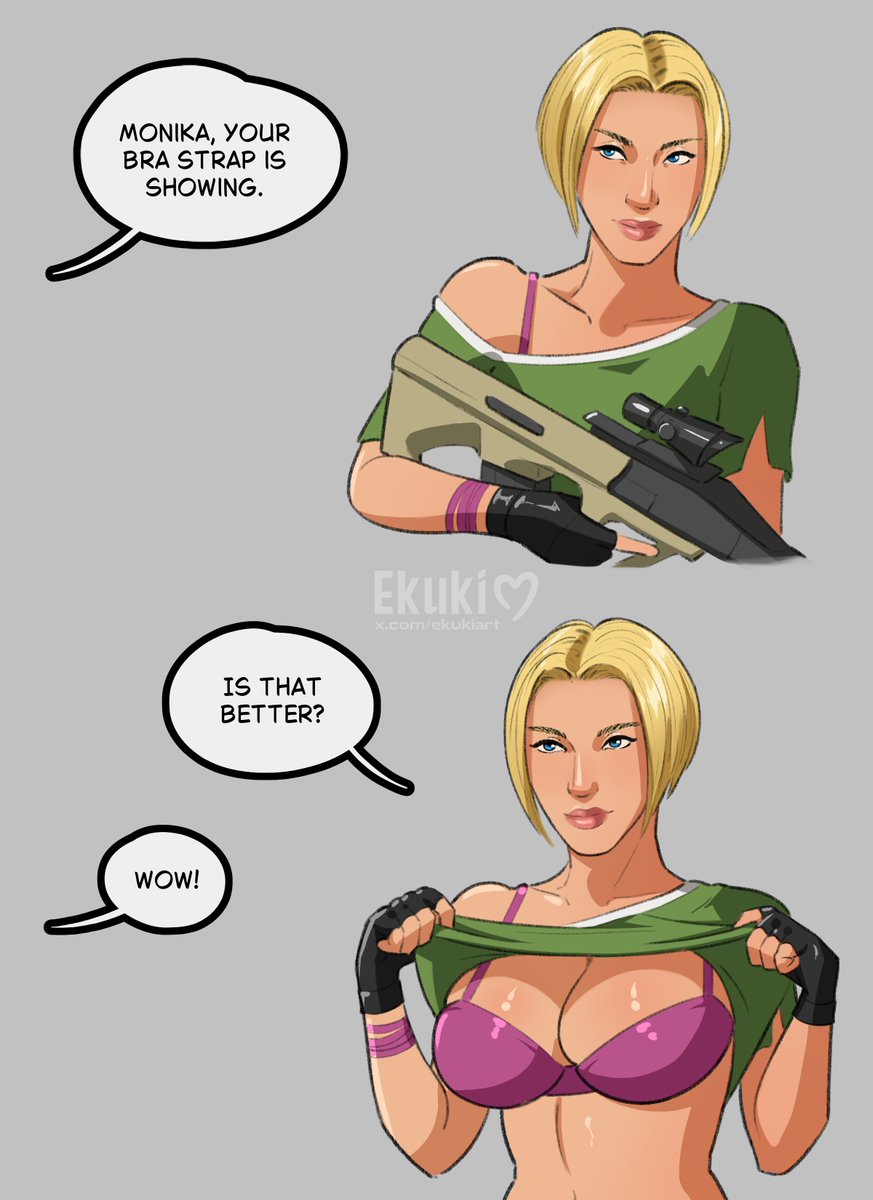 EkukiArt's tweet photo. IQ your bra strap is showing 🫠 #R6 #RainbowSix https://t.co/4kk0nSPP58