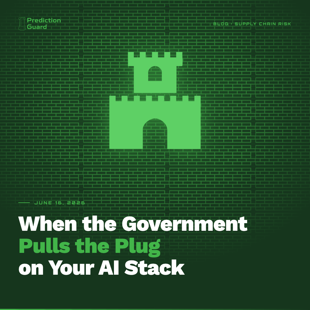 predictionguard's tweet photo. At 5:21 PM last Friday, the US gov pulled the plug on Anthropic’s Fable 5 &amp; Mythos 5 models. 
🚨No warning. Just a sudden shutdown over an export control directive.

If your enterprise relies on one AI vendor, this is your wake-up call.
👇 Deep dive in comments! https://t.co/RTNOT43zb2