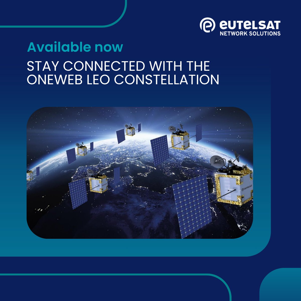 EutelsatNS's tweet photo. When connectivity is mission-critical, there’s no room for waiting on coverage. The OneWeb LEO constellation, consisting of 600+ satellites, delivers secure, high-speed, low-latency communications across land, sea &amp; air right now.
https://t.co/hKE8aSwzi8
#EutelsatNS #LEO https://t.co/s36vhTt1cE