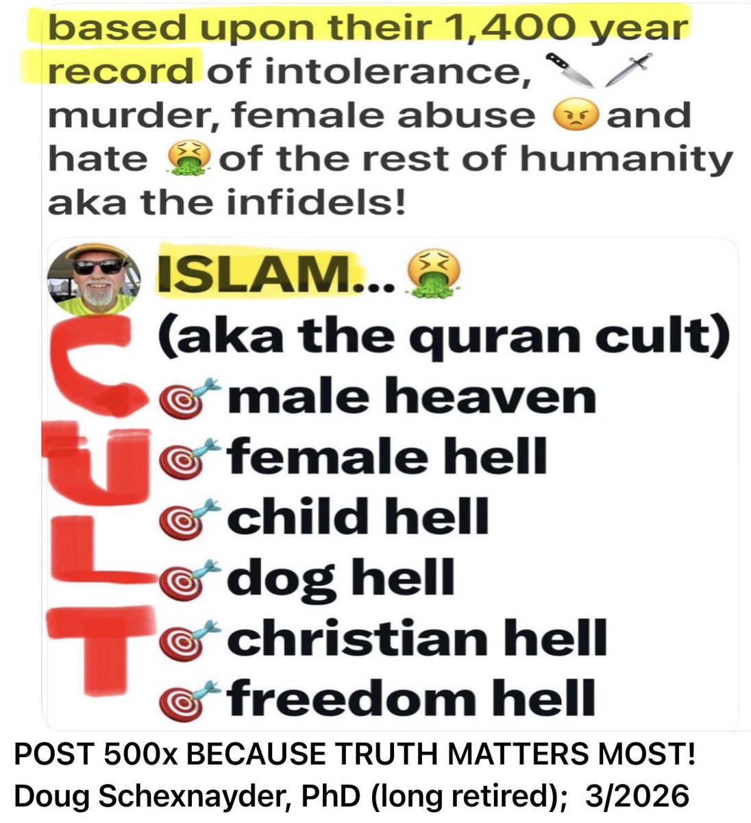 reelmanPhD2024's tweet photo. @WHLeavitt Astounding … YOU GET MORE OF THE EVIL U TOLERATE!!!
The area politicals are the enablers who must be replaced!! https://t.co/sBmZY3jKxO
