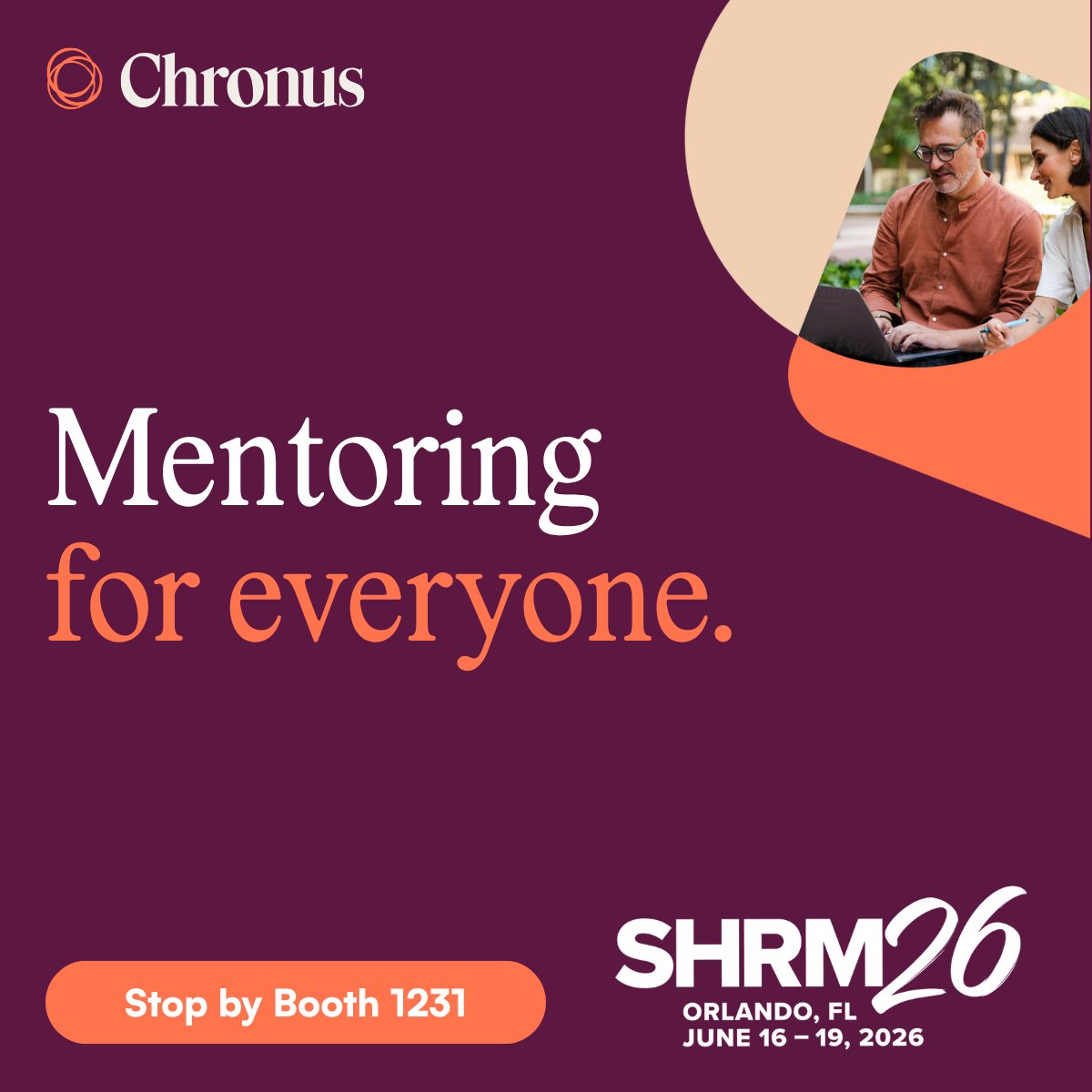 ChronusSoftware's tweet photo. We're at #SHRM26 and have something worth seeing. Booth 1231, Orlando, June 16-19.

Come watch AI-powered mentorship in action, not a pitch, a live demo tailored to your actual challenges.
Reserve 15 min with us: https://t.co/auVjKvfGQQ

#HRTech #Mentorship #TalentDevelopment https://t.co/si90VhYV2K