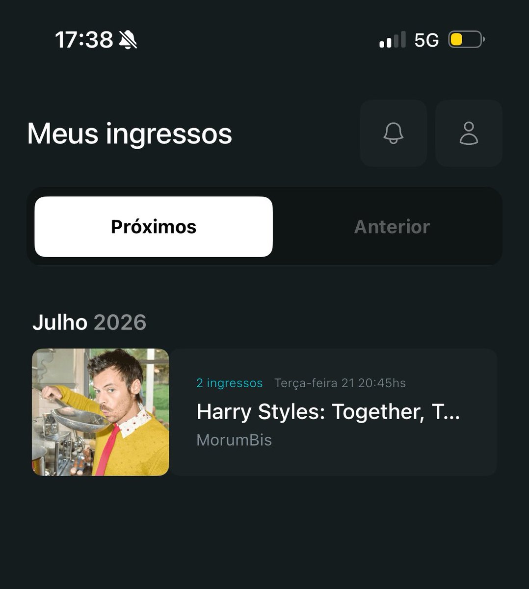 shesdisco's tweet photo. @harrysbrasil VENDO INGRESSO DIA 21 
pista meia entrada - Valor negociável https://t.co/VUzwhdCVpe