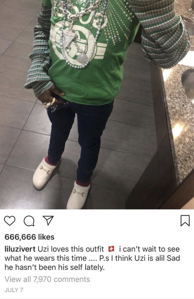 catalogging's tweet photo. P.s. i think Uzi is alil Sad he hasn’t been himself lately. https://t.co/uQ1cULBaJO