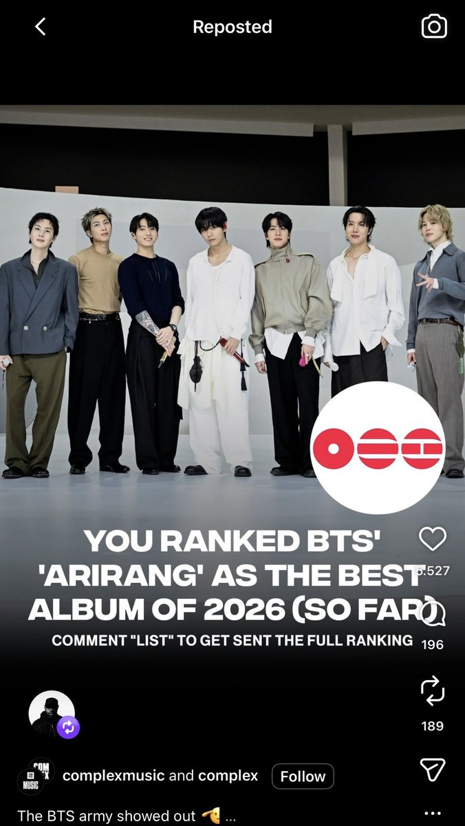 BARMYSTREAM's tweet photo. 📀 É o álbum de ouro, mesmo!

Mike Will Made-It, um dos produtores das faixas "2.0" e "Aliens" em ARIRANG, repostou em seu Instagram o ranking da @Complex que coloca o álbum como o melhor do ano até o momento

Não tem um que tenha dedo em ARIRANG que não esteja completamente rendido