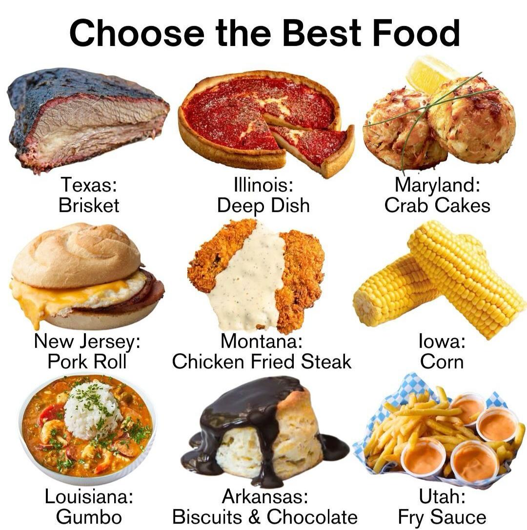 conquertheno's tweet photo. Which State dish are you having? https://t.co/VxAIhrZDoQ