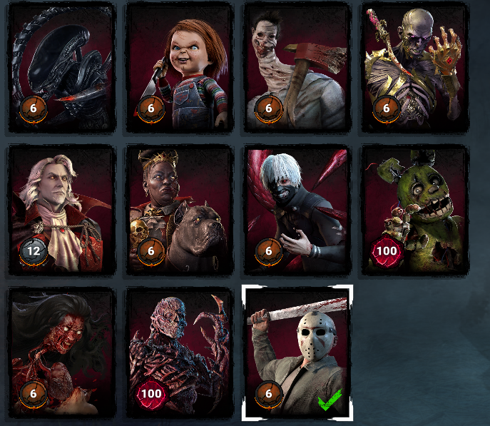TheFatRooster_'s tweet photo. Just realized Jason breaks the trend of anniversary killers always being on the right side of the roster :( https://t.co/Fcpr28MU1H