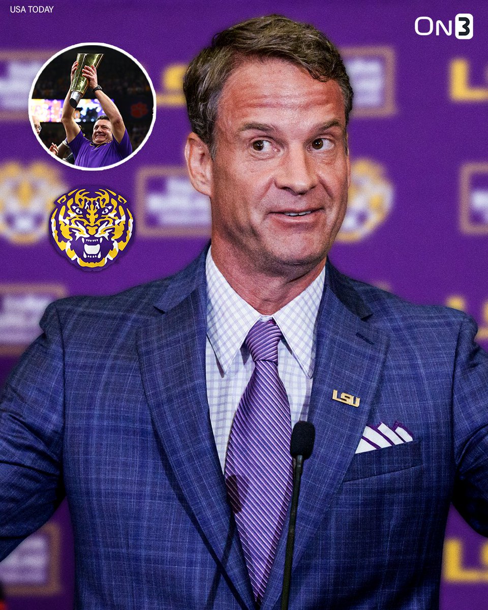 On3's tweet photo. NEW: Lane Kiffin says he will take LSU back to the top of college football in his tenure👀

"I don’t know how fast it’s going to happen, but we’re going to win a national championship. We’re going to have the teams and the rosters back to the way they were playing when they were great. I don’t know how fast. It might not be today, but it’s going to happen."

(via @InTheBayouPod)

https://t.co/fvOqnhOsc1