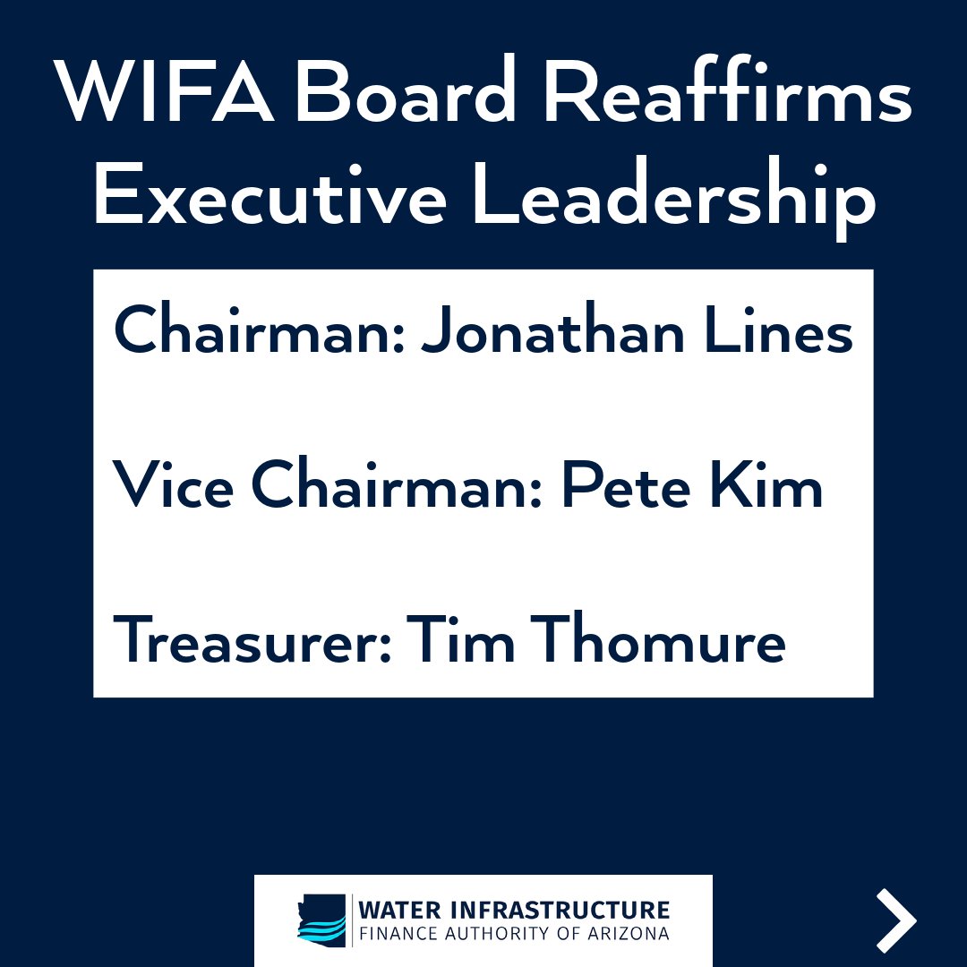 ArizonaWIFA's tweet photo. The WIFA Board reaffirms their executive leadership to another term through a unanimous vote at today's Board of Director's meeting.

We thank you for your service to the WIFA Board! https://t.co/XbgwENSc6T