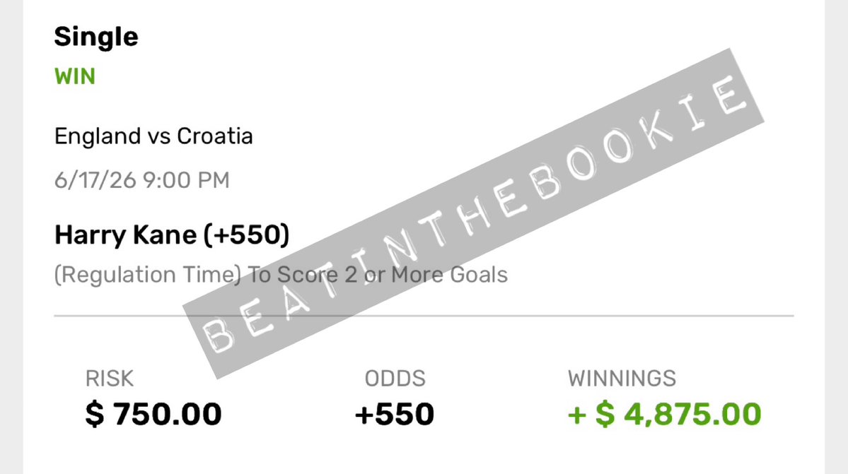 BeatinTheBookie's tweet photo. Clients MOPPING UP at the World Cup! Kane 2+ goals cashes for clients!!! In the first half!!!

We also hit England tt over 1.5 -110 (1u)💰💰 https://t.co/cOOHv5bxFk