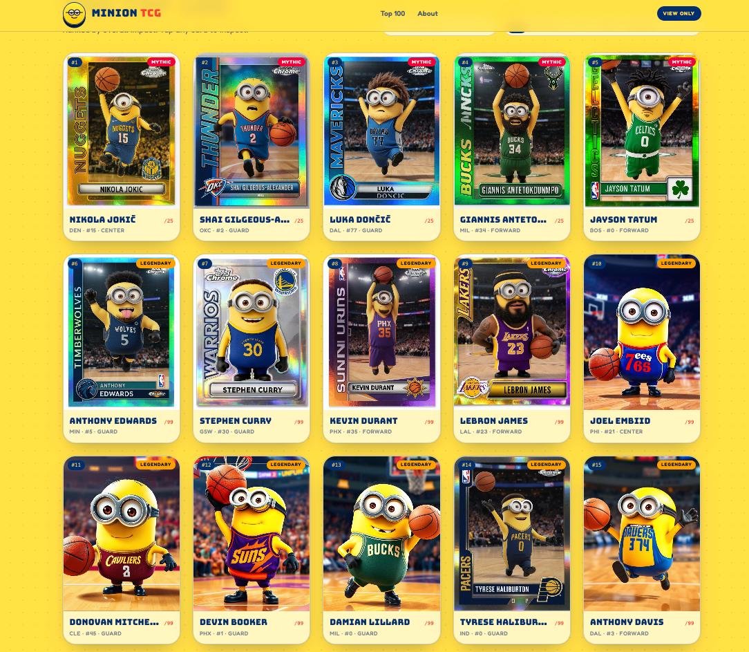 HubertTradez's tweet photo. I love minions so its time to bust out my coding skills and create a functioning case opening site for $miniontcg  

This is just a quick draft of what ive made so far, working on the backend of creating packs now.

Will be something like this:

Each pack will contain cards with different rarity and you will be able to trade them in the market place.
As $miniontcg goes higher in MC the value of these cards go up as well. 
10% txn fees will be collected in the treasury wallet per pack opening and used towards the token. 

( just a quick action plan so bare with me)

HpHcPyBzmbXx2Tp4VAALW3SxB6fHSd4vGtYWoKkWpump