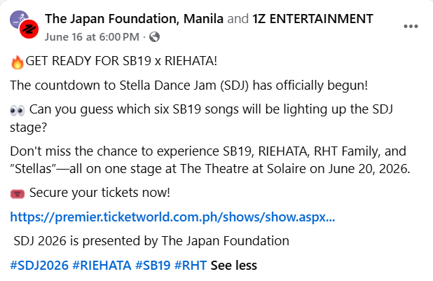 rjneidlai's tweet photo. guys SB19 will be performing 6 songs
with this venue mas nearer ang view nito
and maganda ang fancam niyo dito
sulit na sulit!

grab your tix here  
https://t.co/geIyjyF2Rm
para no regrets later😉

#SB19 @SB19Official https://t.co/xtHmMY5ggt