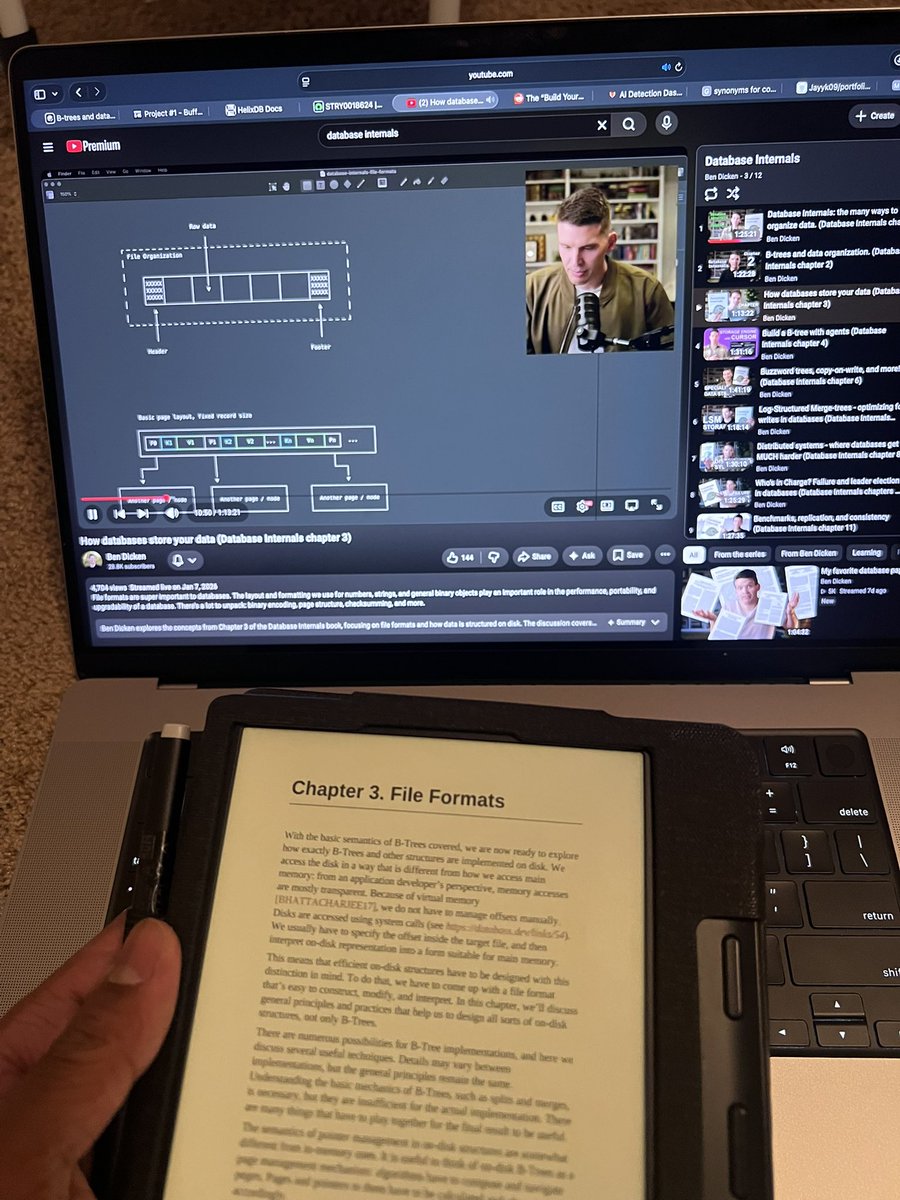 jayyyroy's tweet photo. Alright @BenjDicken you’ve convinced me databases are cool. 

I wanted to ingrain the fundamentals so so now I’ll be writing a poor man’s database in Rust. 

I’ll try to post a weekly article documenting everything I’ve built. https://t.co/siz7vbEnCS