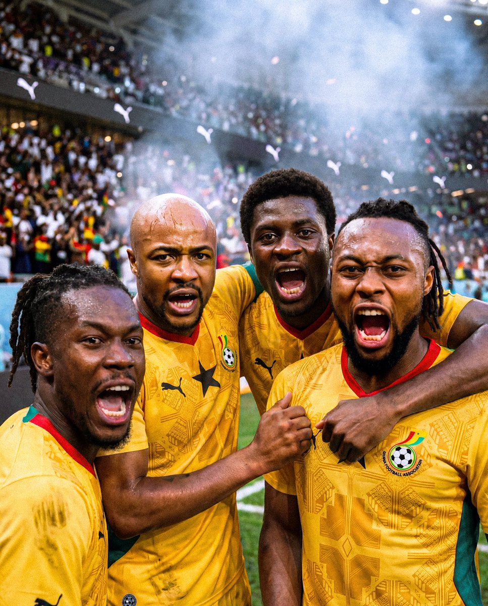 pumafootball's tweet photo. The Black Stars breakthrough with an epic stoppage time goal for the W 🇬🇭

#GHAPAN https://t.co/LYptJ62skj
