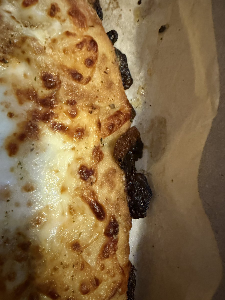 Violetsvanity7's tweet photo. Delicious burnt pizza from @dominos 🤮 https://t.co/vu3WFB88qI