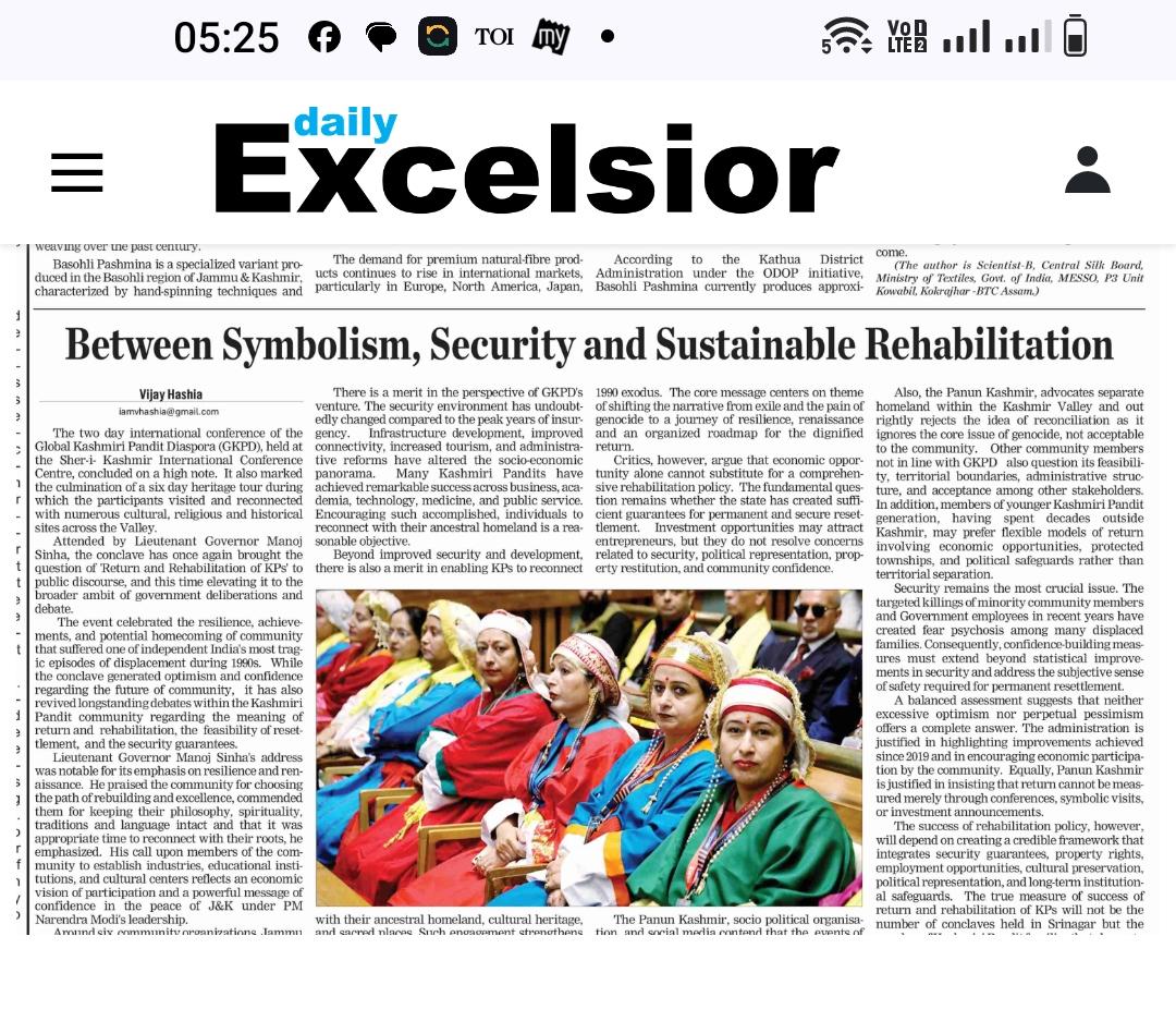 vijayhashia's tweet photo. Today's Daily Excelsior "Between Symbolism, Security and Sustainable Rehabilitation." https://t.co/cx53k8vBiN