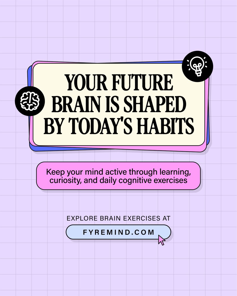 getfyremind's tweet photo. Many experts believe that certain brain changes can begin years before noticeable symptoms appear.
That's why small habits matter:
💡 Keep learning
🧩 Challenge your memory
😴 Prioritize sleep
🚶 Stay active
Your future brain is shaped by today's habits.
#fyremind https://t.co/WN7Ait4Ccu