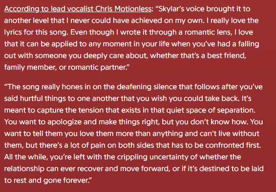 Sunsetseulogy's tweet photo. I love the new track don't get me wrong, &amp; the video was *chef's kiss* on every level, but this? This doesn't sound very romantic to me. Sounds very much like the narcissistic relationships my sisters were able to thankfully escape. https://t.co/dumklYZgQA