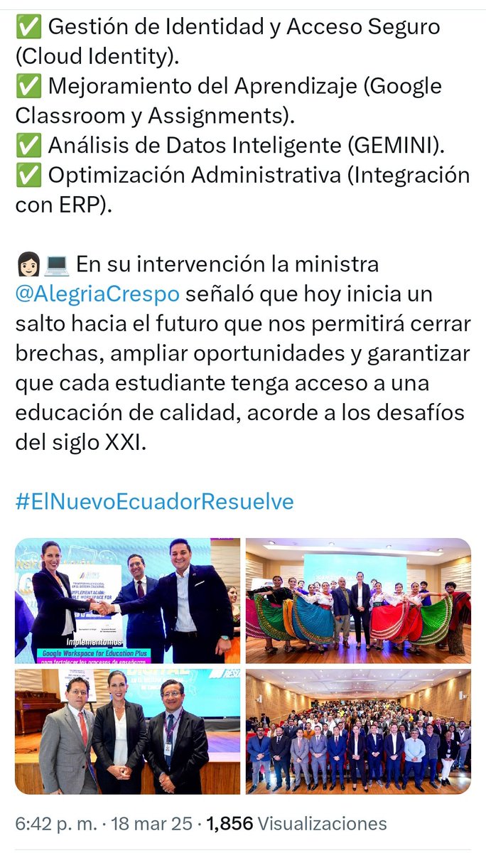 edicita7's tweet photo. @MashiRafael Puro show para tapar el peculado del fin d semana, ya q se supone q pagaron 13 millones Google Workspace for Education Plus dónde aseguraban reforzar la ciberseguridad para más de 3 millones de estudiantes y 150 mil docentes🤔 entonces no solo fue PROGEN la estafa...... https://t.co/mybDjQud3u