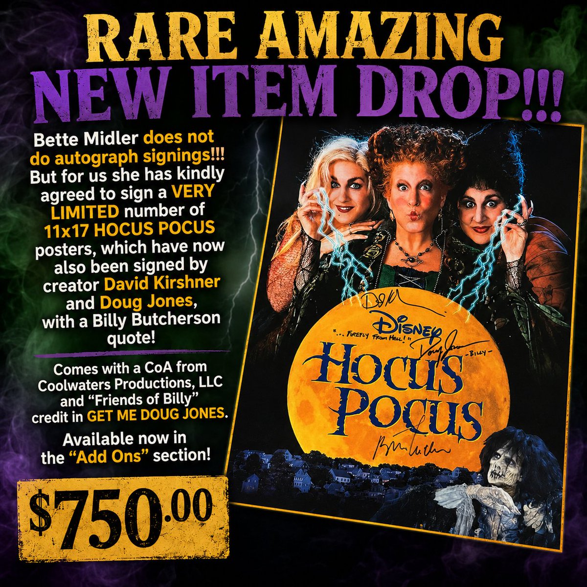 derekmaki's tweet photo. This is so rare! She simply does not sign autographs so grab one now! Support Get Me Doug Jones!https://t.co/sp2wwo0ZtU https://t.co/RmNEcRW5Kj