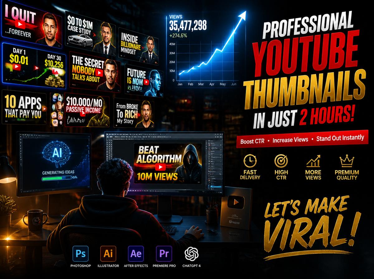 services80199's tweet photo. Professional YouTube Thumbnails in 2 Hours ⚡ Boost CTR, Views & Channel Growth Fast
#youtubethumbnails #youtubegrowth #thumbnaildesign #youtubecreator #contentcreator #youtubeviews #videomarketing #digitalmarketing #affiliatemarketing #viralcontent https://t.co/1kiJejDkjk