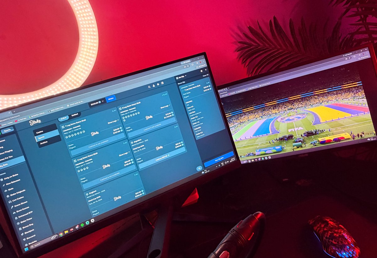 Agony's tweet photo. WORLD CUP WATCH PARTY ⚽️ 

If my parlay wins, giving away $50 🍀 

*live now* 🔴 https://t.co/QaUtBfiNl8