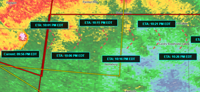 NWSIndianapolis's tweet photo. Significant tornado currently moving through northern Monroe county. #INwx https://t.co/3YKScIsxSr