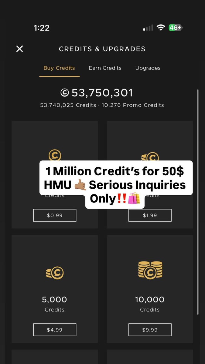 PluggedByAri's tweet photo. 1 Million Credit’s for 50$ HMU 🤙🏽 Serious Inquiries Only! 🛍️‼️ #IMVU https://t.co/AmIjwXcE8p