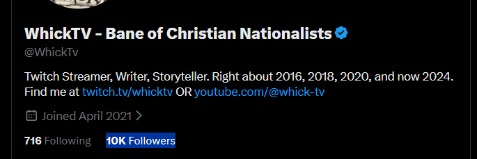WhickTV - Bane of Christian Nationalists tweet media