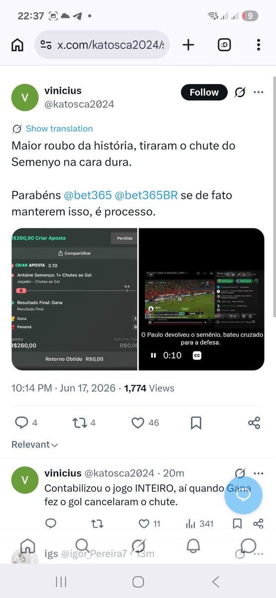 DGkatana's tweet photo. Acabaram de fazer o maior roubo da história no jogo entre Gana x Panamá 
O jogador Antônie Semenyo deu um chute ao gol no min 70:00 o goleiro fez a defesa a @FIFAWorldCup  deu como defesa do goleiro no chute e @OptaJoe @bet365  @bet365BR  fez o favor de anular e não da como chute https://t.co/rKYmmWwgv8