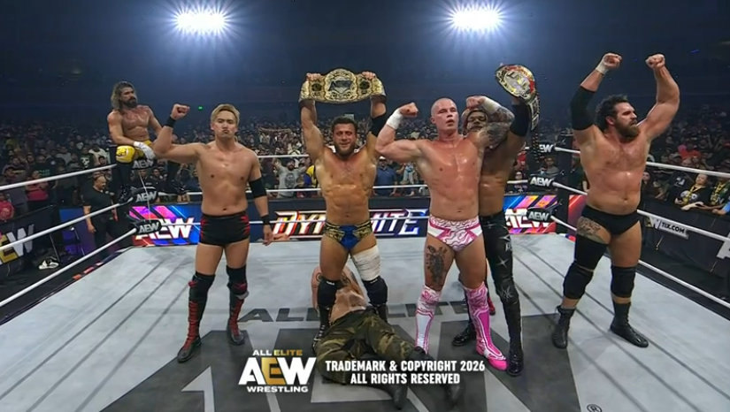 JJWilliamsWON's tweet photo. This team looks unstoppable. 

#AEWDynamite https://t.co/0reYMnIPAS