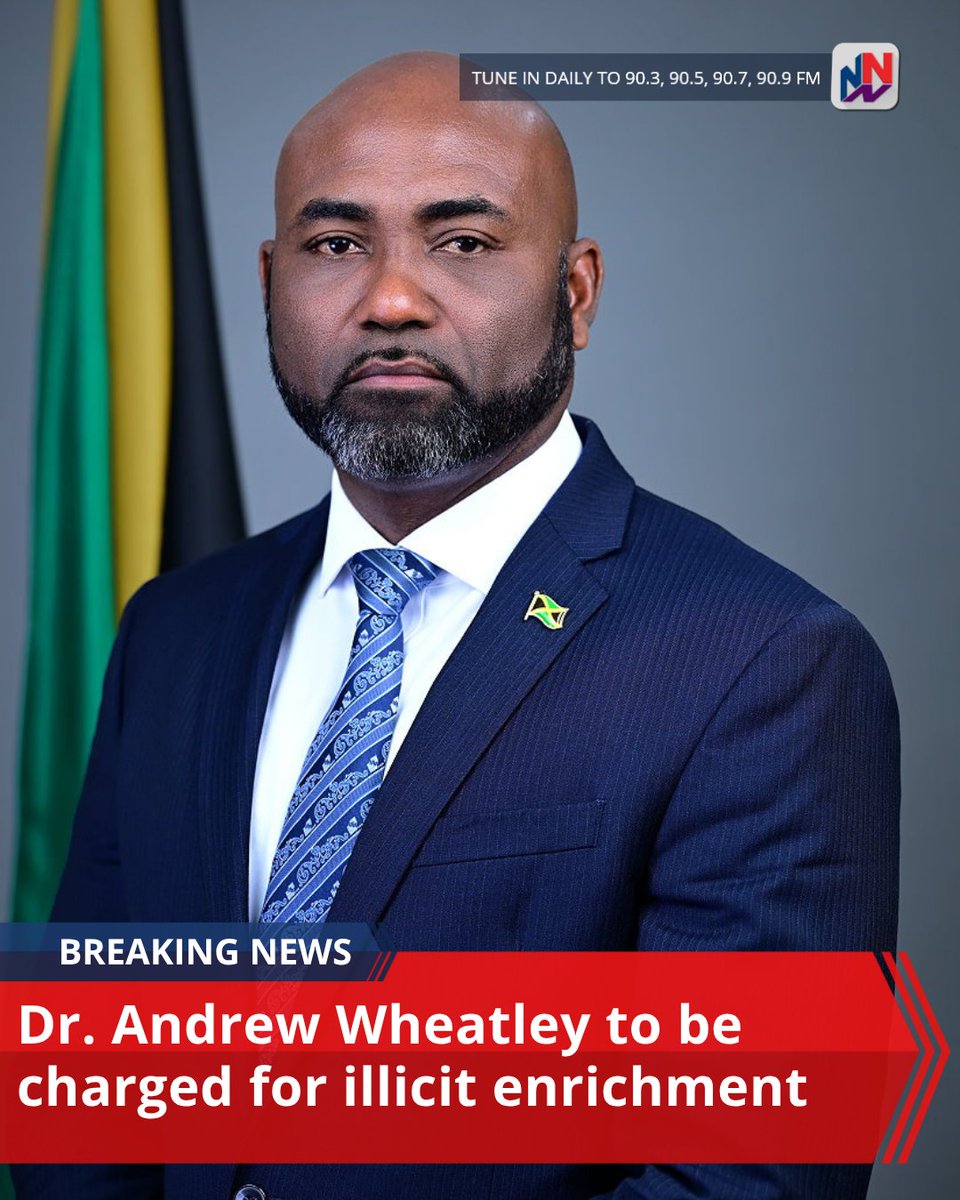 NationwideRadio's tweet photo. The Integrity Commission, IC, has ruled that Member of Parliament for South Central St. Catherine, Dr. Andrew Wheatley, be charged for illicit enrichment.

This follows an investigation into Dr. Wheatley's earnings, acquisition of assets and sale of assets over the period December 31, 2013 to December 31, 2022.

READ MORE HERE: https://t.co/MWCNFx4PFs