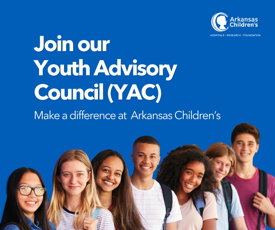 archildrens's tweet photo. Do you know a teen who’s had an Arkansas Children's Hospital experience and wants to make a real impact?

If your teen is a patient, or the sibling of a patient, and between 14 and 18 years old, we'd love to hear from them: https://t.co/pxL4jldSJu https://t.co/P7Ni82A8ne