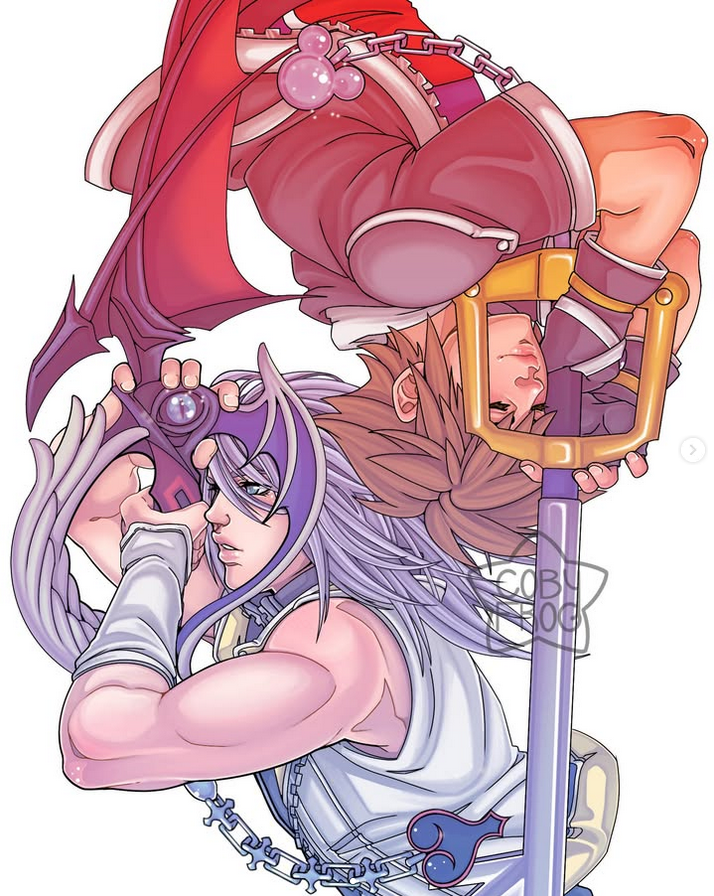 cobyfrog's tweet photo. ✨ART✨  

Finished up that Kingdom Hearts picture I started on stream last week! I need Riku in the next trailer 🌙

#soriku #kingdomhearts https://t.co/iG7RMlW72w