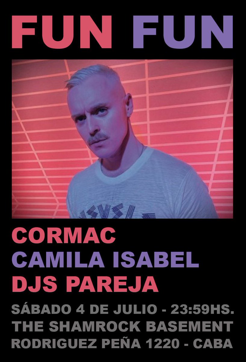 DjsPareja's tweet photo. En 17 días volvemos a Buenos Aires y a tocar a nuestra fiesta FUN FUN con invitado especial, Cormac, residente de Panorama Bar Berlin, y también junto a nuestra querida Camila Isabel. Anticipadas en Venti. Capacidad limitada. Unas ganas. Los esperamos!!! 😎😎 https://t.co/He5QbeqM4s