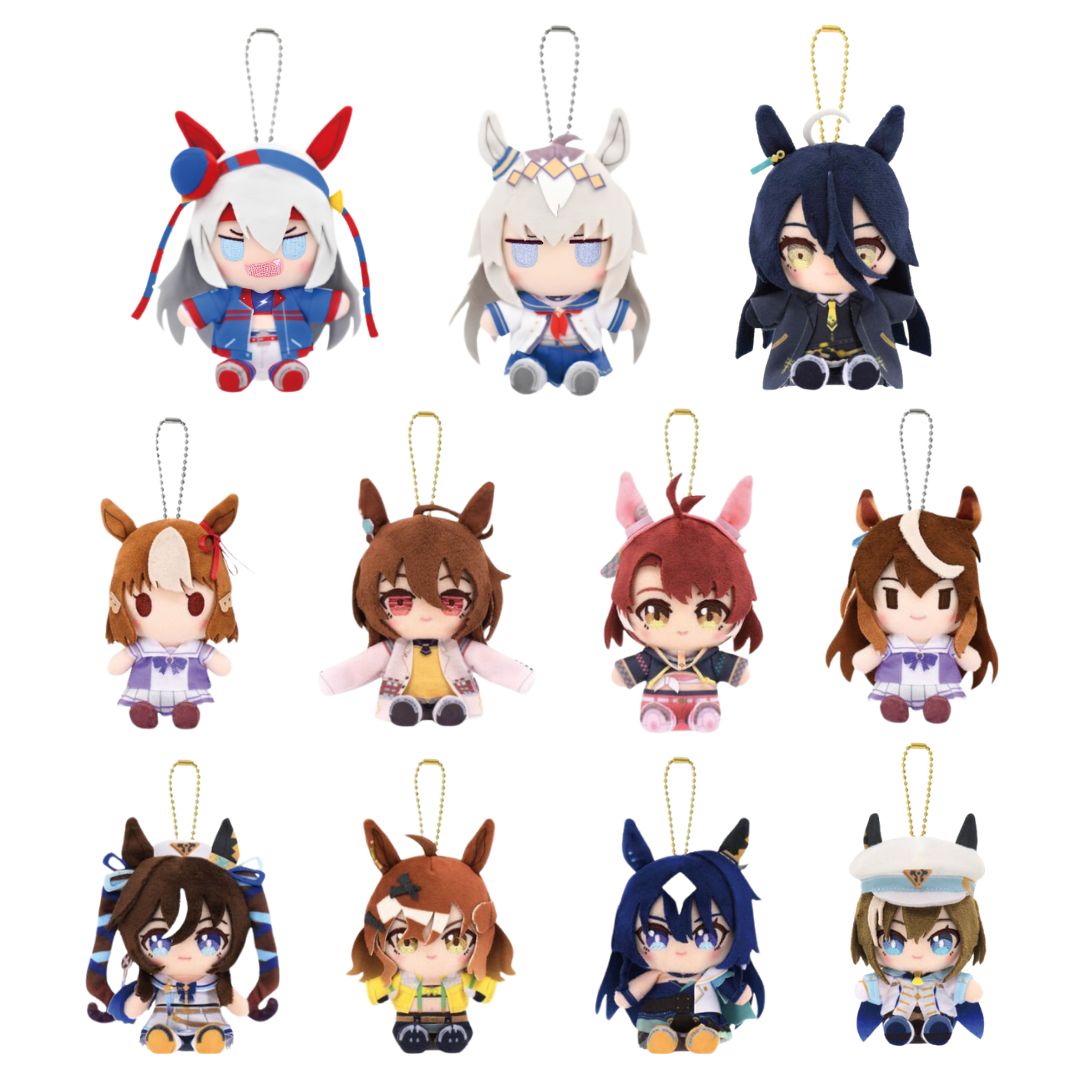 mecchaJP's tweet photo. ✨🐎 Pocket-sized cuteness has entered the race. Which one is coming home with you? 💛 
Uma Musume - Chibi Sitting Plush Keychains ✨ Check them out at the link below!
🛑 https://t.co/AewNBwwjQK

#UmaMusume https://t.co/LoZhxLFVa0
