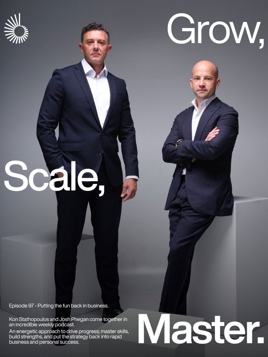joshphegan's tweet photo. In this Grow, Scale, Master episode, Kon Stathopoulos and Josh Phegan look at how to put the fun back into business. 👏🏻

Listen Now – https://t.co/vGSHJSY2CN 🎧 https://t.co/fClaz6mj1T