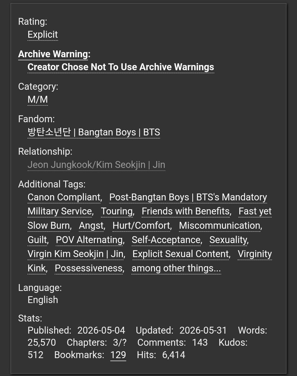 jin_fic_rec's tweet photo. Fic: control it
Pairing: jinkook
Author: risinggukkie
How do i beg risinggukkie for an update!! πππ½
What a great read, i sympathize with seokjin here too, i get you lil bro!
https://t.co/yRA9toBMX3
#jinkook #ficrec https://t.co/vfGUsvqpr9