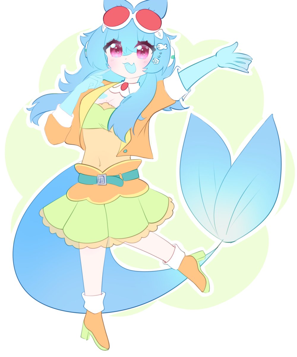 ChisakiArt's tweet photo. luli but GUMI!!!  #LazuMonth ✨💚💙
i wanna spend more time on it and properly render it in the future 🥺! https://t.co/65EkM0hicf