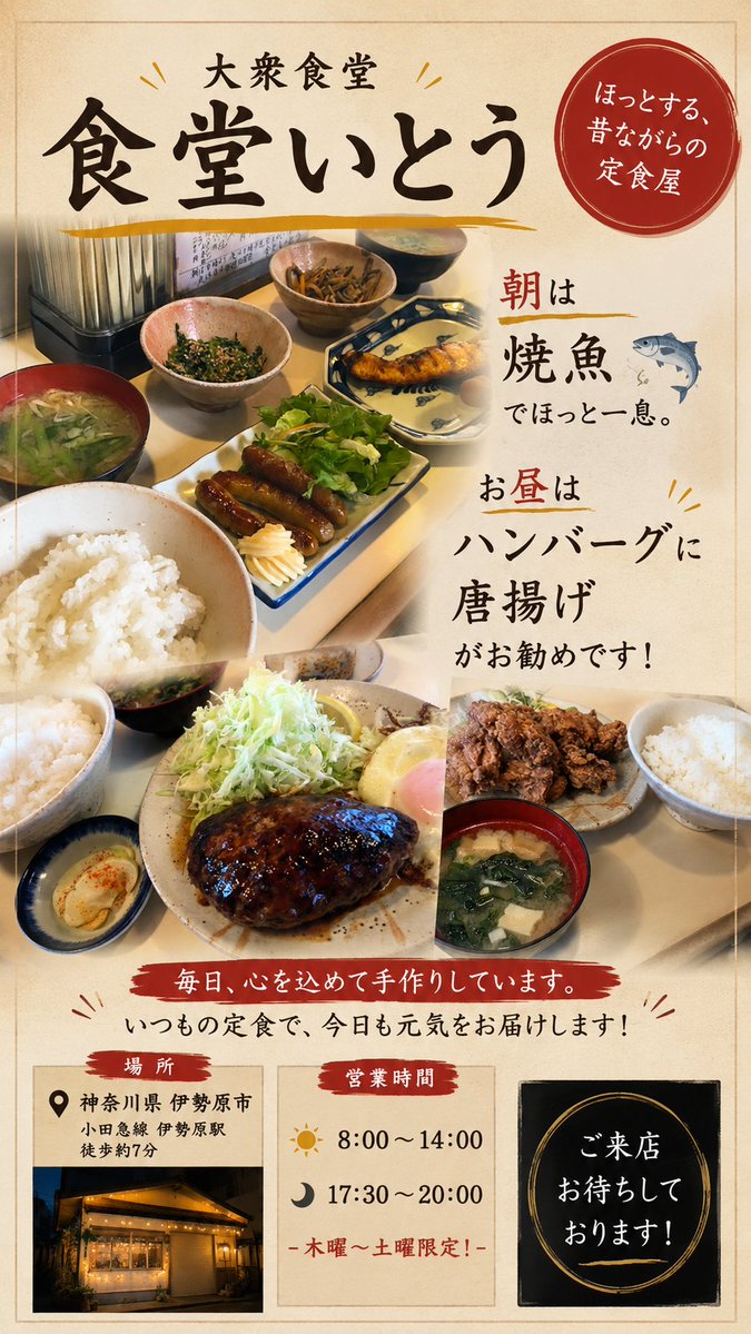 abdccdc4422's tweet photo. 本日もご来店お待ちしてます
#伊勢原ランチ　#伊勢原　#食堂いとう　#食堂　#大衆食堂　#定食屋
#秦野　#ピラティス https://t.co/UWiqRKUN9C