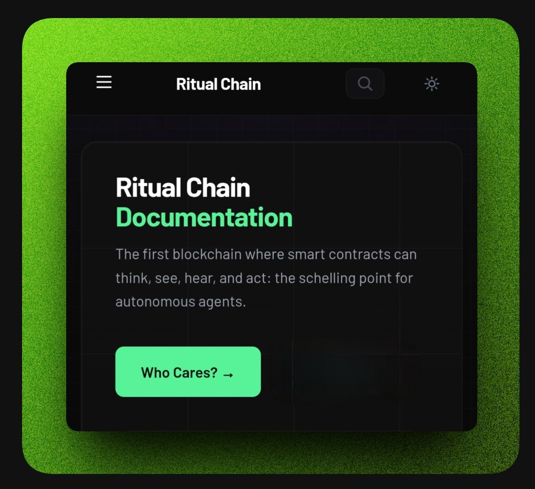 Koookxbt's tweet photo. Day 47 on ritual community 

Been deep in the @ritualnet docs again.

There's a section called  Who Cares? and I genuinely think it's one of the most important reads for anyone building in AI x crypto right now.

For years, we've called things "autonomous" when they really weren't. Most smart contracts are passive. They sit and wait for someone to trigger them. Behind the scenes, they're dependent on keeper networks, off-chain schedulers, bots running on rented infrastructure, and operators who have to keep everything alive.

That's not autonomy. It's automation with dependencies.

What stands out about Ritual is that autonomy is part of the protocol itself.

Agents can hold their own keys, manage their own state, schedule their own execution, recover from checkpoints, and continue operating without human intervention. As long as they're funded, they keep running.

No babysitting. No hidden operator assumptions.

And this isn't an external service layered on top of the chain.

It's native.

Private computation happens inside TEE enclaves. Cryptographic attestation provides verifiable proof of execution. Outputs settle on-chain as part of the same transaction flow. The guarantees come from the protocol itself, not from trusting whoever runs the infrastructure.

That's a fundamentally different design philosophy.

The more time I spend studying Ritual's architecture, the more convinced I become that we're looking at the foundation for a new class of applications applications that can actually operate, make decisions, and persist independently.

We've spent years talking about autonomous agents.

Ritual is one of the first systems I've seen that takes the idea seriously enough to build it into the core of the chain.

I've believed in this vision since day one, and every layer I explore only strengthens that conviction.

We're still incredibly early.

The builders paying attention today will understand why that matters later.

@ritualnet