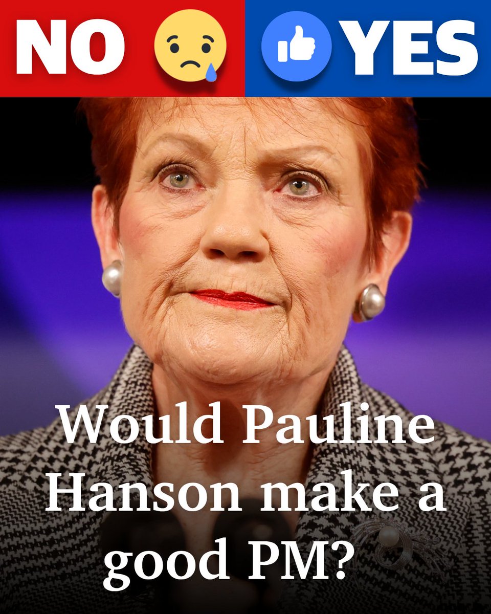 couriermail's tweet photo. Pauline Hanson pitched herself as a future prime minister at the National Press Club yesterday – but many of her headline policies remain without detail. What do you think? https://t.co/OYXe96FlJH https://t.co/2nL0OXSsab