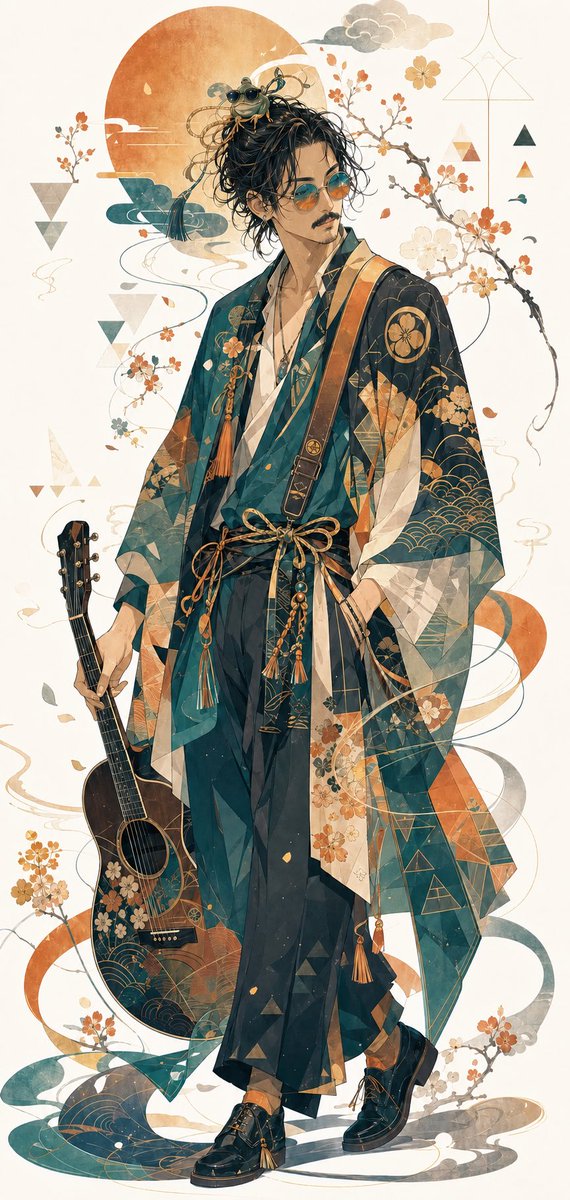 Kimono Guitarist Fashion Illustration