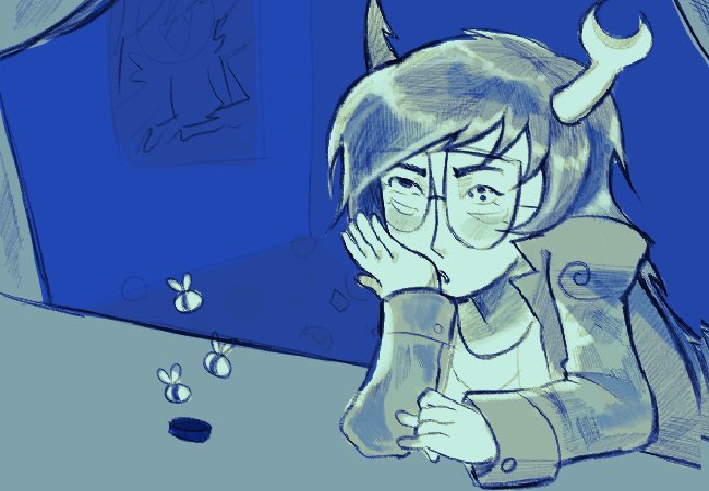 VStarket's tweet photo. ==> 
…
You watch as the blue blood finally leaves leaves. You just hope you didn’t make a mistake trusting him with the task. 
Eh whatever. It’s not like sollux can get the bees back now. He can throw as many tantrums as he wants. https://t.co/76f2mh4qIc