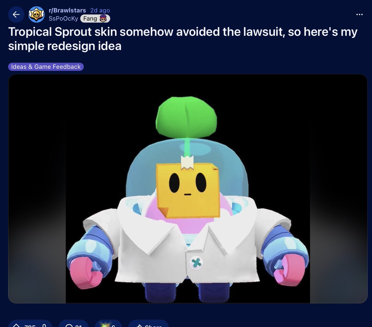 arcirous's tweet photo. THATS GENIUS

Actually, even something this small can save it. There's no need for a major change. Besides, the white lab coat fits the biodome theme quite nicely.

Cr: SsPoOcky on Reddit

#BrawlStars #Sprout #SaveSprout https://t.co/3lNNv7HUD3