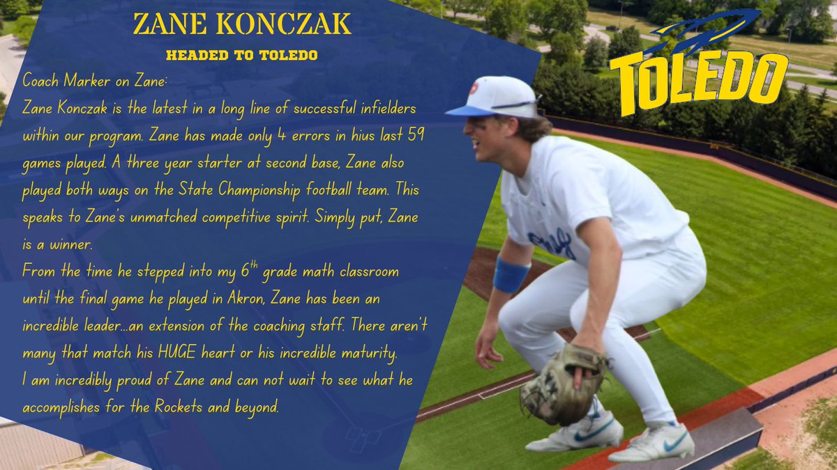 oobaseball's tweet photo. A huge congratulations to @ZaneKonczak on his commitment to @ToledoBaseball 

Graphics by @madisontwyford - Best in the business. 

#OrangeBaseball | #ICCU https://t.co/nHOWVdRt1a