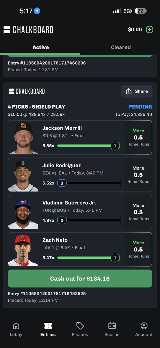 DonTurkio's tweet photo. @HomeRunPredict should I cashout ? https://t.co/FDWspF6wks